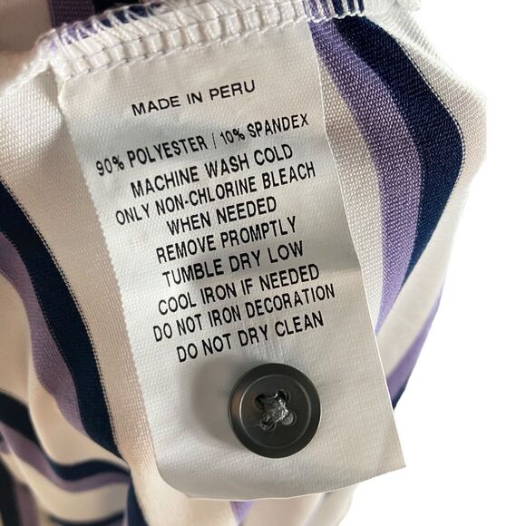 Greyson Shirt Mens XL Purple Stripe Polo Golf Stretch Preppy Wolf Button Classic - Picture 6 of 9